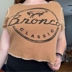 Women’s Target Ford Bronco Graphic Tee Crop Top T-shirt Western Boho Cropped